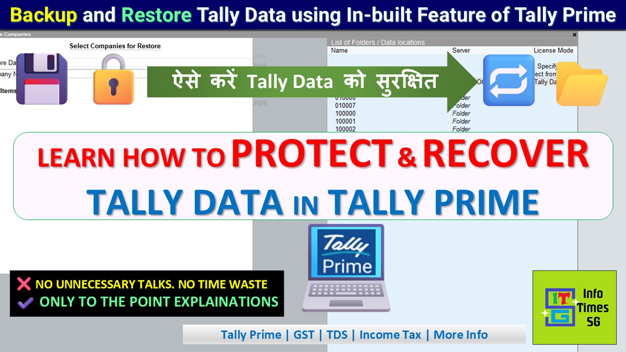 How to Backup (Protect) and Recover Tally Data using inbuilt Backup & Restore Feature in Tally Prime