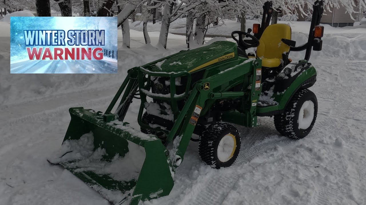 Plowing Snow With The John Deere 1025r Tractor