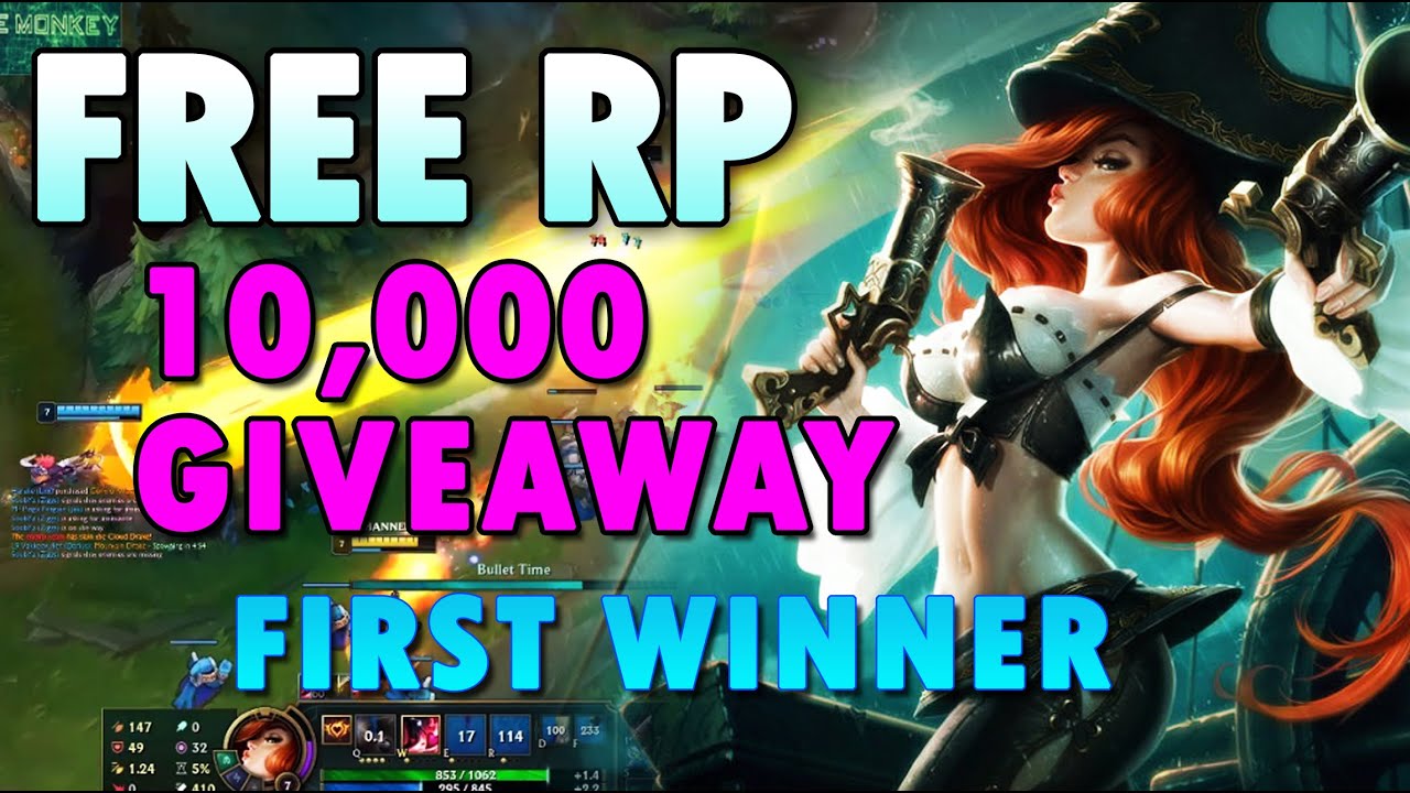 1st Winner FREE 10,000 Riot Points (RP) Giveaway League Of Legends 2020 LOL season 10 FREE RP