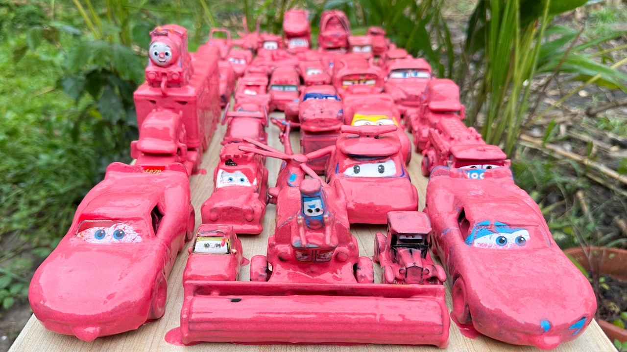 Clean up muddy minicars & disney car convoys🏎🚗🚚! Play in the garden