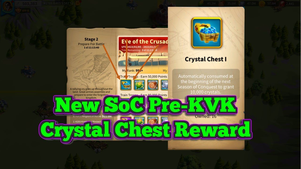 New SoC Pre-KVK Crystal Chest Reward !! #RiseofKingdoms #ROK