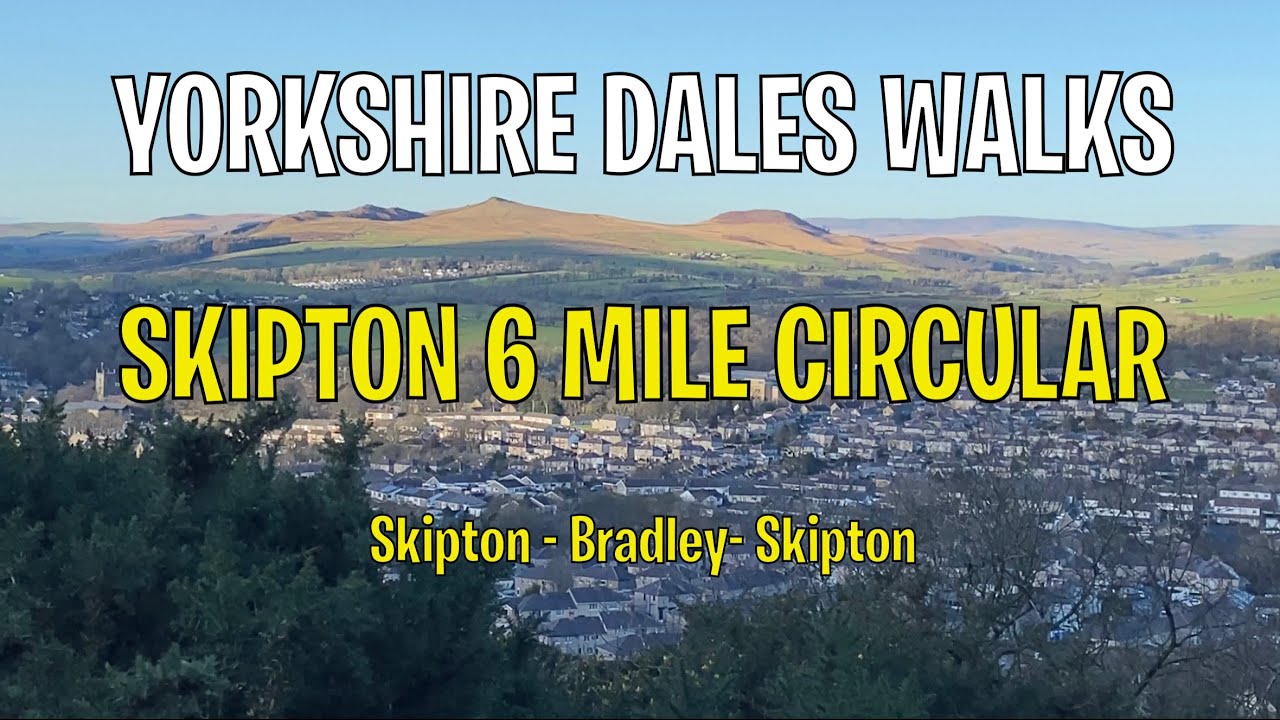 Yorkshire Dales Walks. Skipton 6 mile circular over the moor to Bradley and back along the canal.