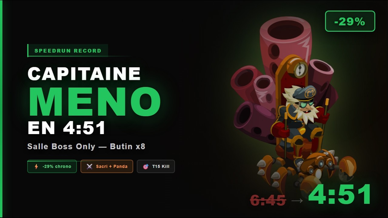 Speedrun Capitaine Meno 4:51 — Salle Boss Only B8 | Dofus 3