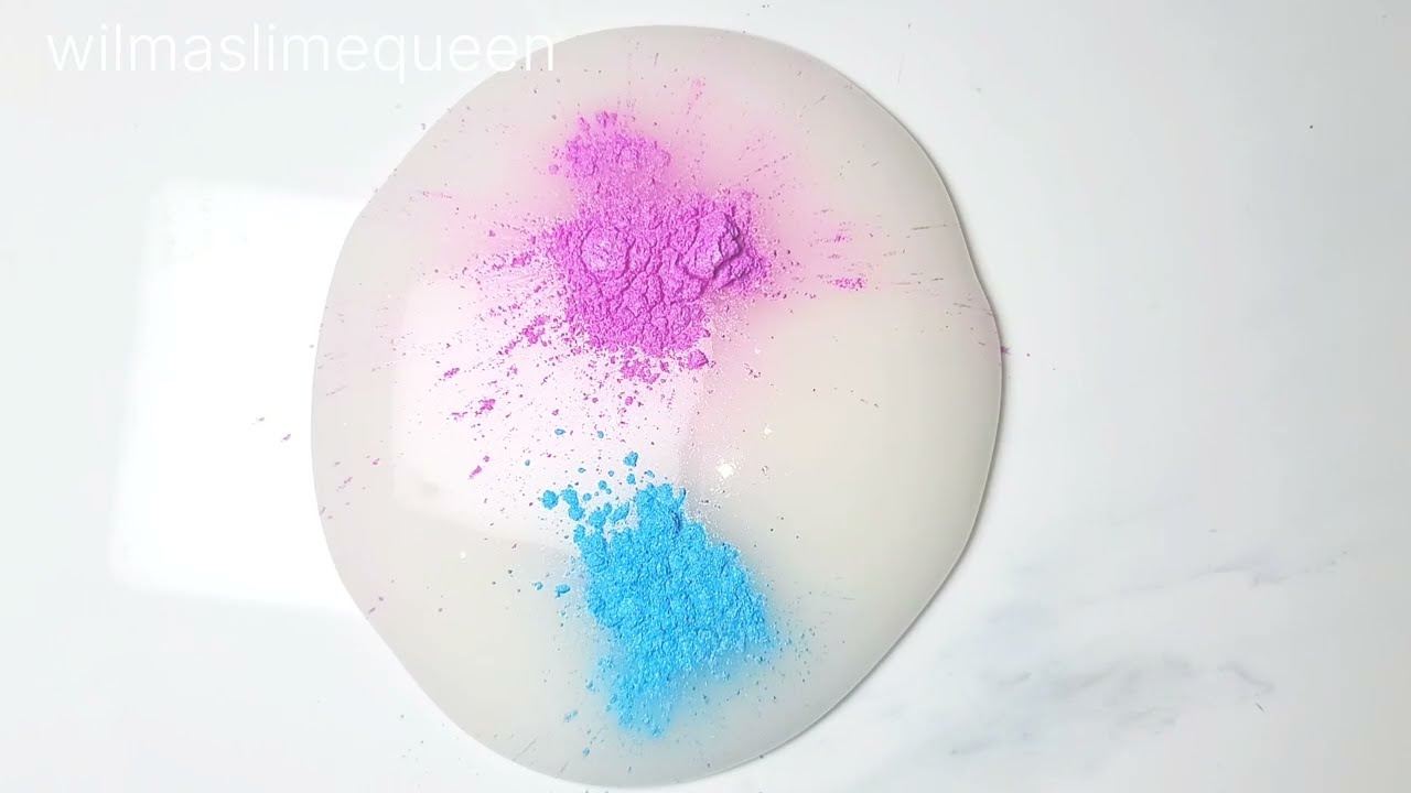 ⭐ “Satisfying Slime Color Mix ASMR | Pink & Blue Powder Explosion”