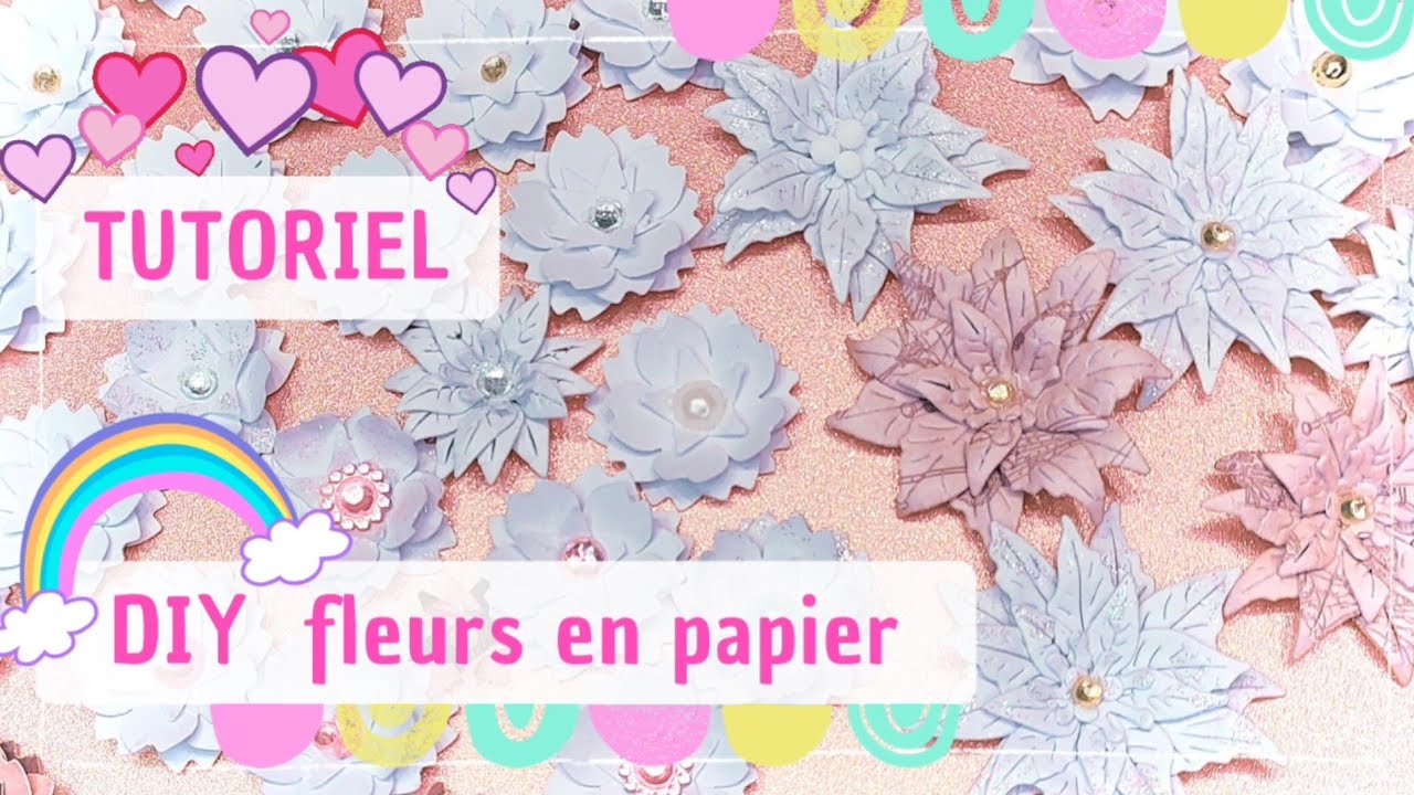 🌺 DIY Fleurs en papier 🌺Facile & rapide🌺 On finit les chutes de papier 