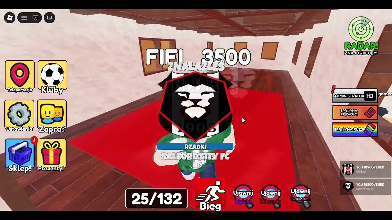 Znajdź kluby piłkarskie w Roblox. :]
