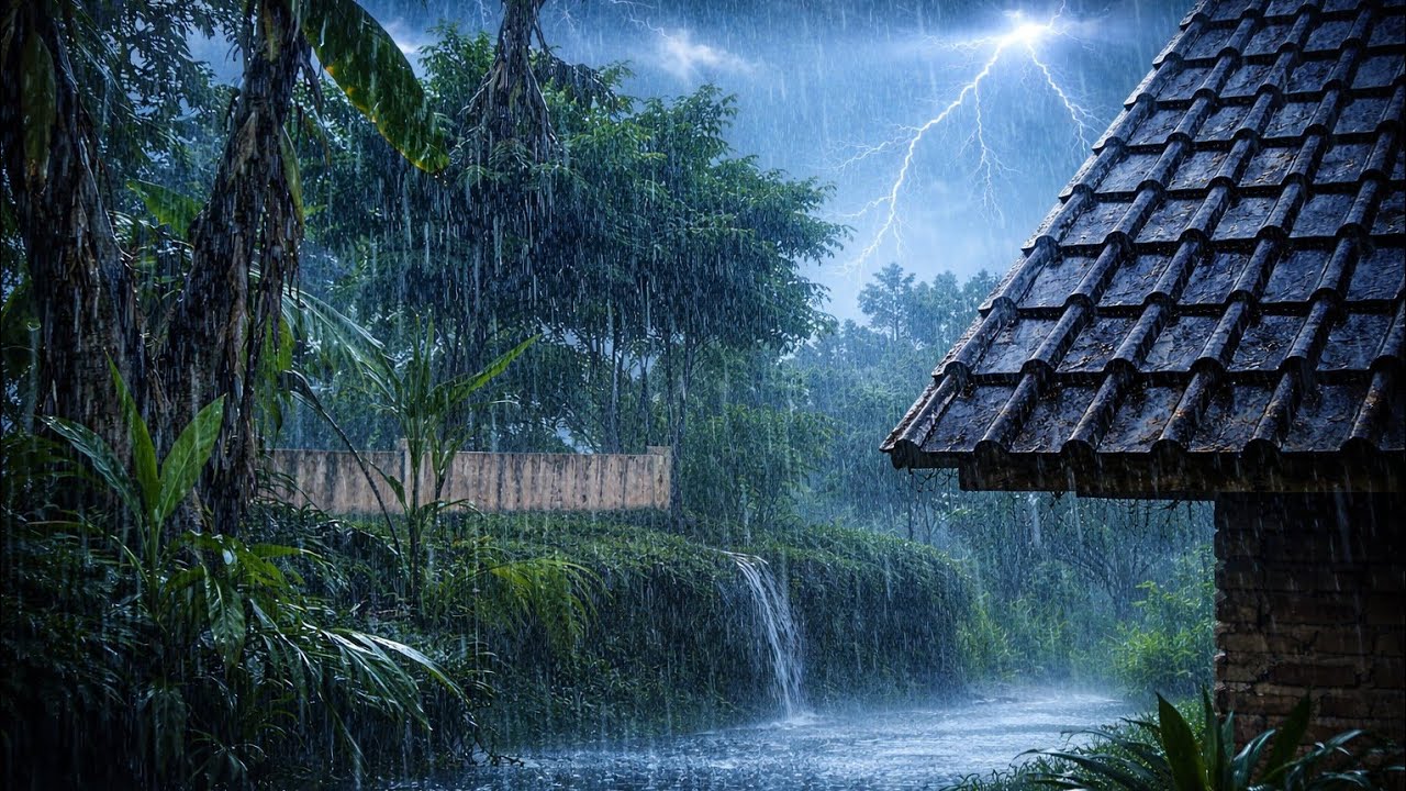 Звуки сильного дождя для глубокого сна 🌧️ Быстро засыпайте и мгновенно избавьтесь от бессонницы