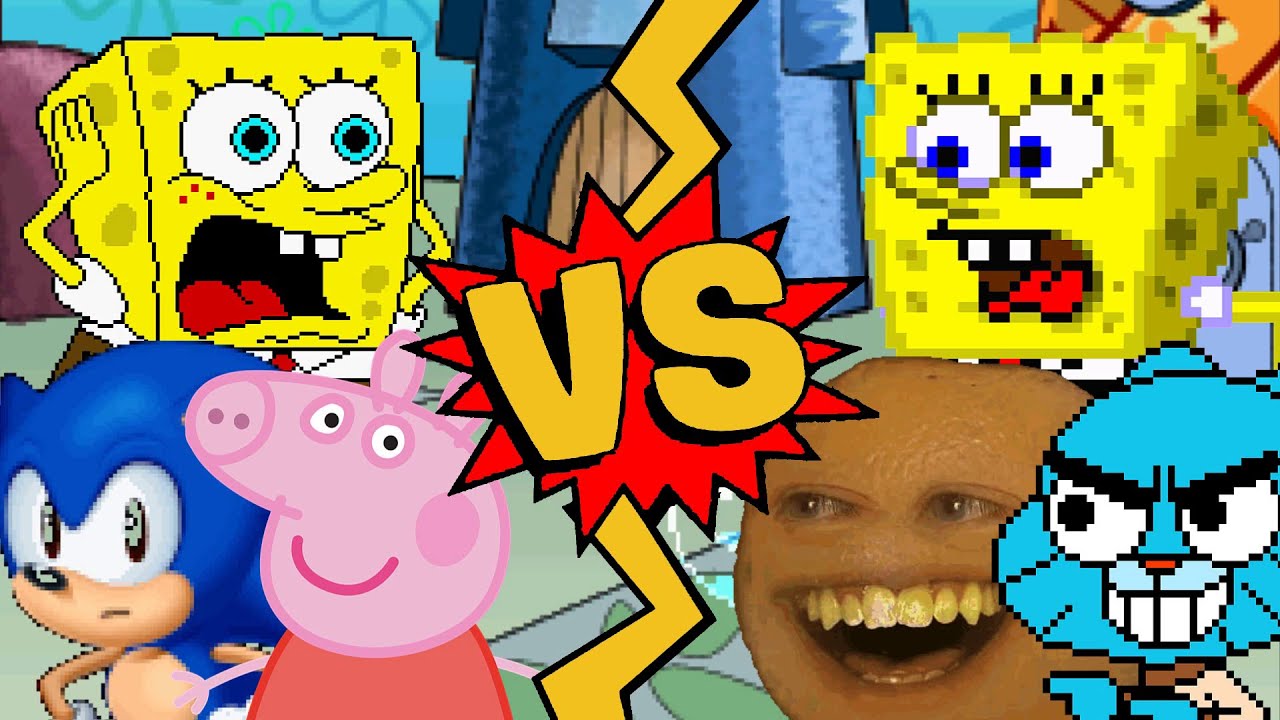 M.U.G.E.N Battles | Sonic/Peppa Pig/SpongeBob vs Gumball/Annoying Orange/SpongeBob