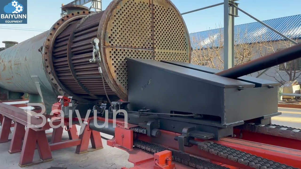 Heat exchanger bundle extractor SD-140-HE type pushing into instructions from Baiyunn equipment(En)