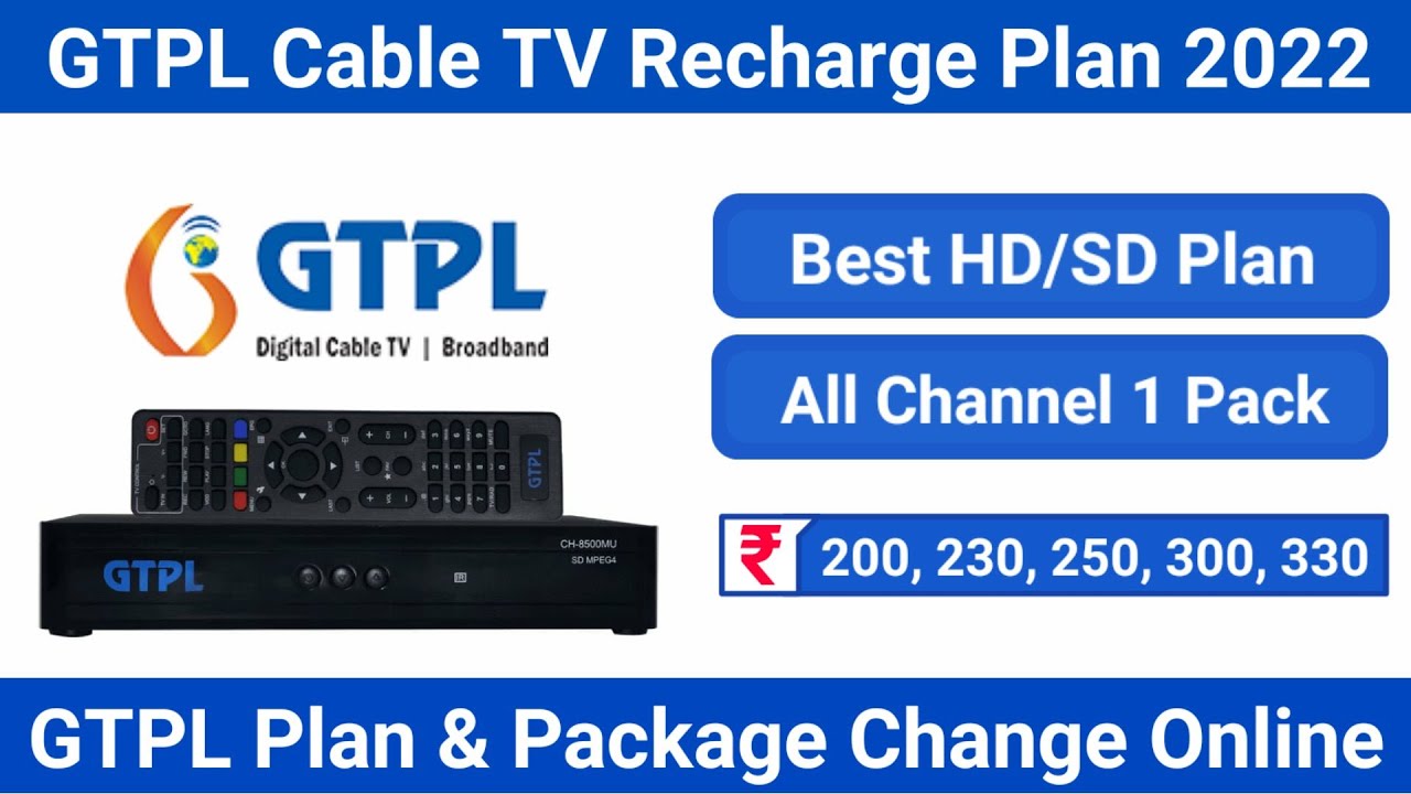 GTPL Cable TV Recharge Plans 2022 | GTPL Plan and Packages | GTPL Pack Change Online