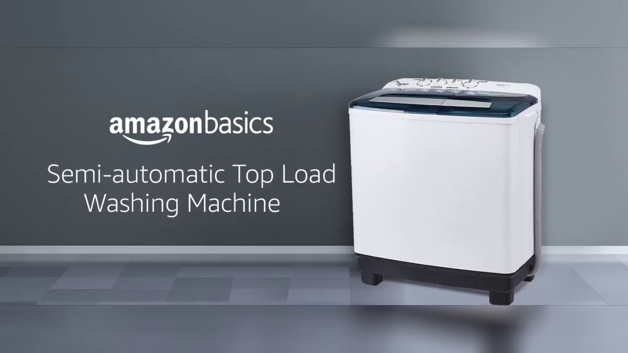 AmazonBasics 10.2 kg Semi-automatic Washing Machine (with Heavy wash function, White/Blue color...