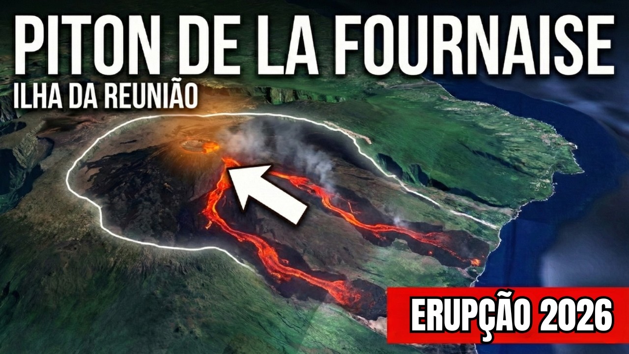 Vulcão Piton de la Fournaise  EXPLODE em 2026: RIOS DE LAVA E FLUXOS PIROCLÁSTICOS em atividade!