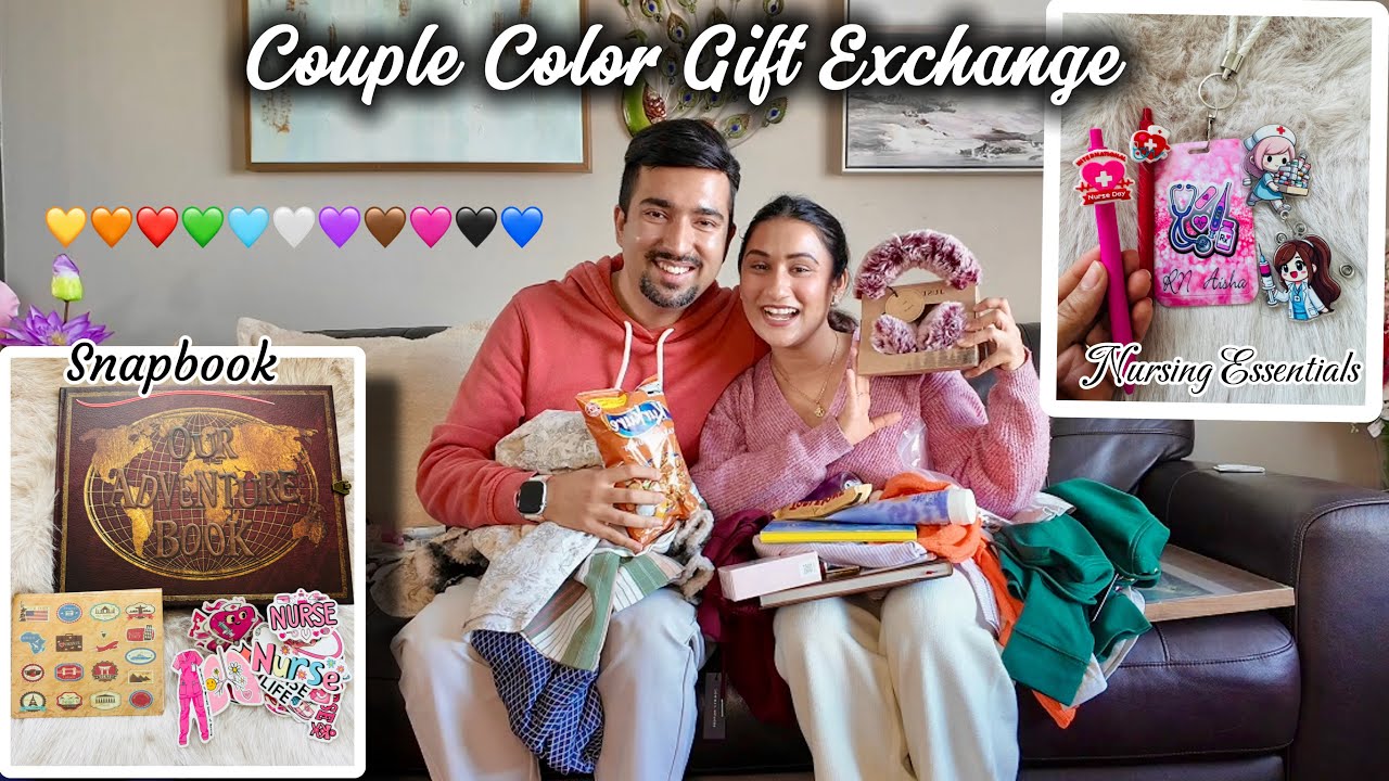 🌈COLOR Gift Exchange Challenge 🎁 | Husband & Wife | Nepali Couple 🇳🇵