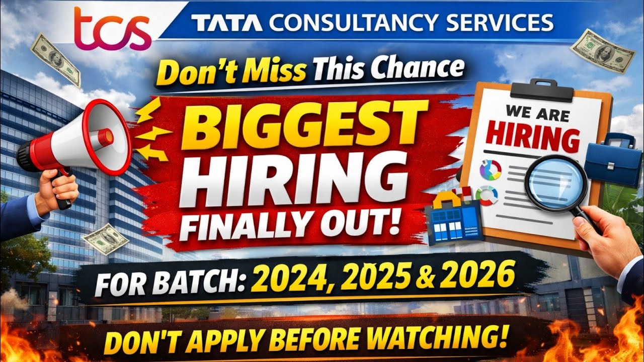 🔥BREAKING NEWS: TCS BIGGEST HIRING OUT for 2024, 2025 & 2026 Batch! | Full Process + Eligibility