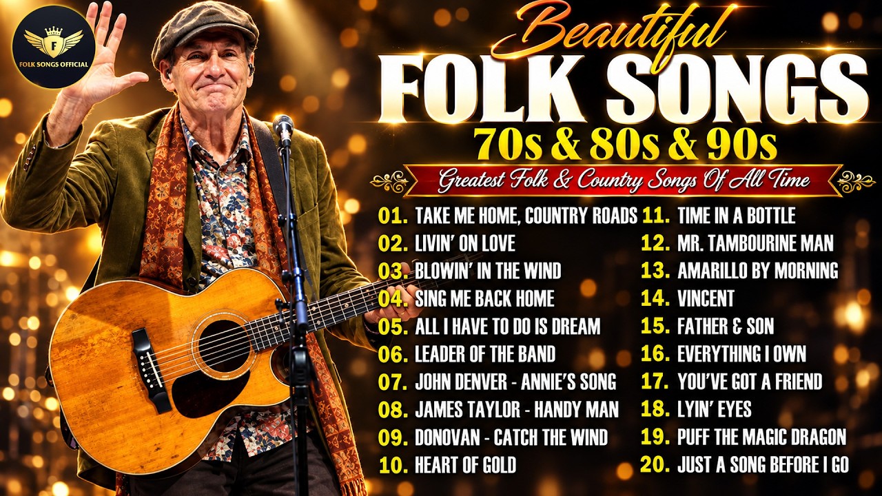 Classic Folk Songs 🌻 Beautiful Folk & Country Music of the 80s & 90s | Timeless Collection