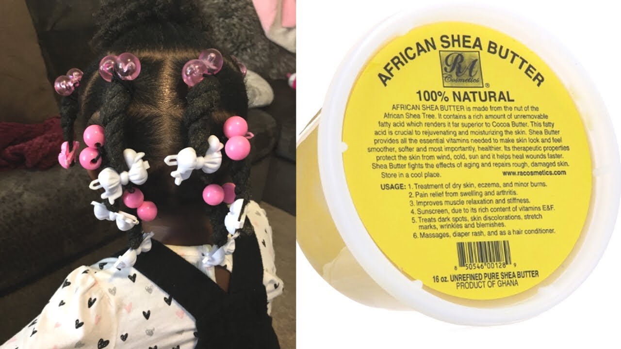 AFRICAN SHEA BUTTER ON MY 1 YEARS OLD NATURAL HAIR