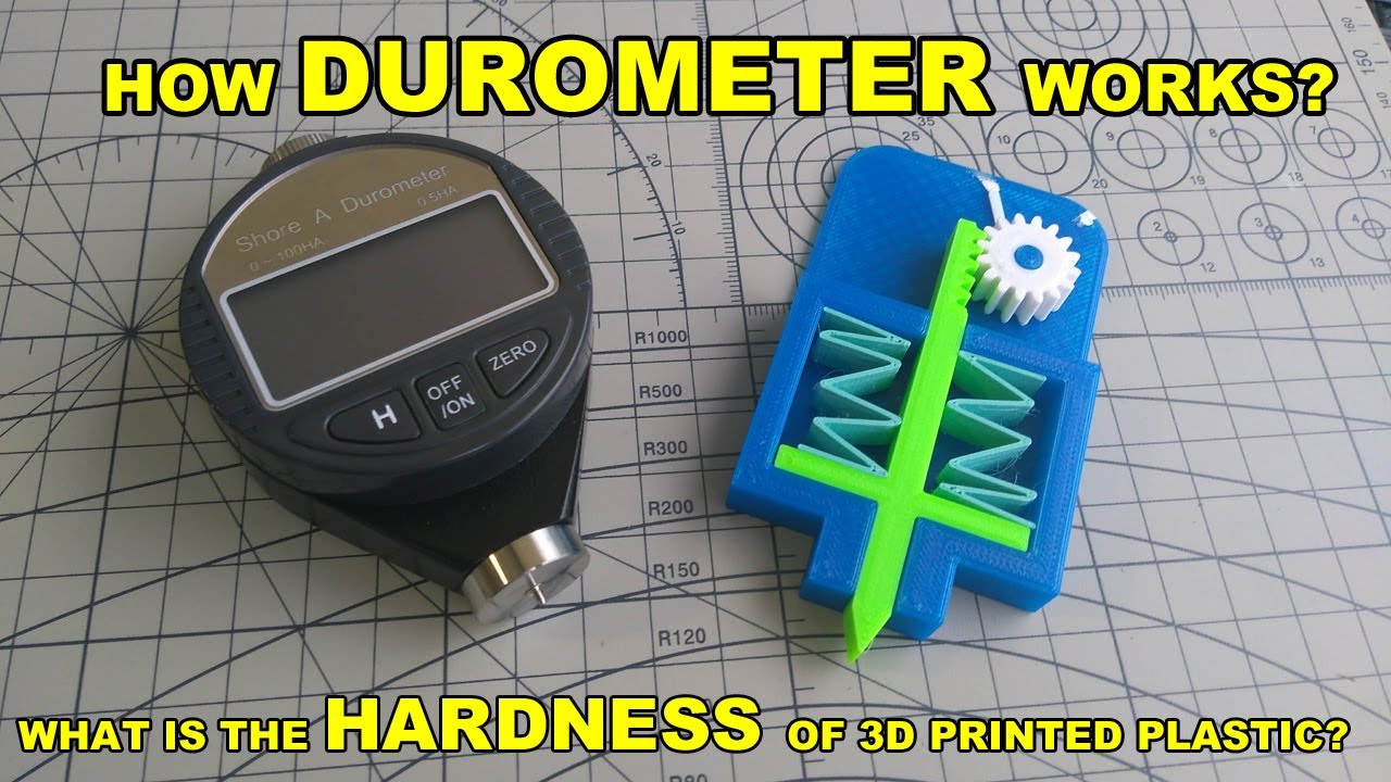 Drillpro Durometer. How Shore Durometer works? What's the hardness of 3D printed plastic materials?
