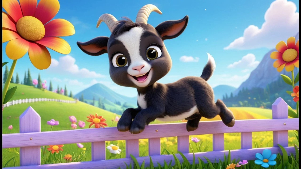 Four Baby Goats 🐐 Fence Jumping Contest 🏆 | Fun Farm Animal Song for Kids | Playful Counting