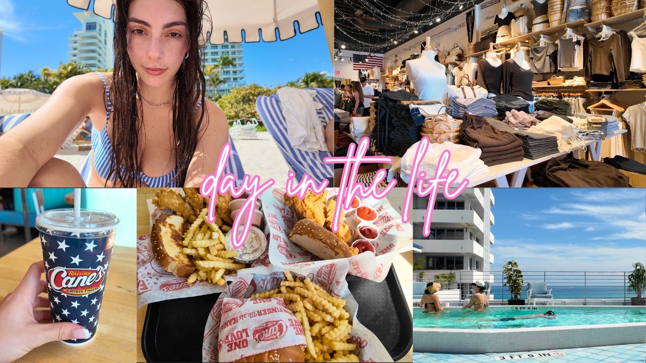 miami day in the life 🌴🌞 soho house, raising canes + brandy melville