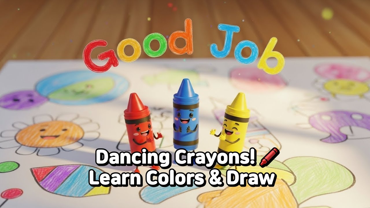 The Dancing Crayons! 🖍️ Learn Colors & Draw | Fun Kids Dance Song | Nursery Rhymes