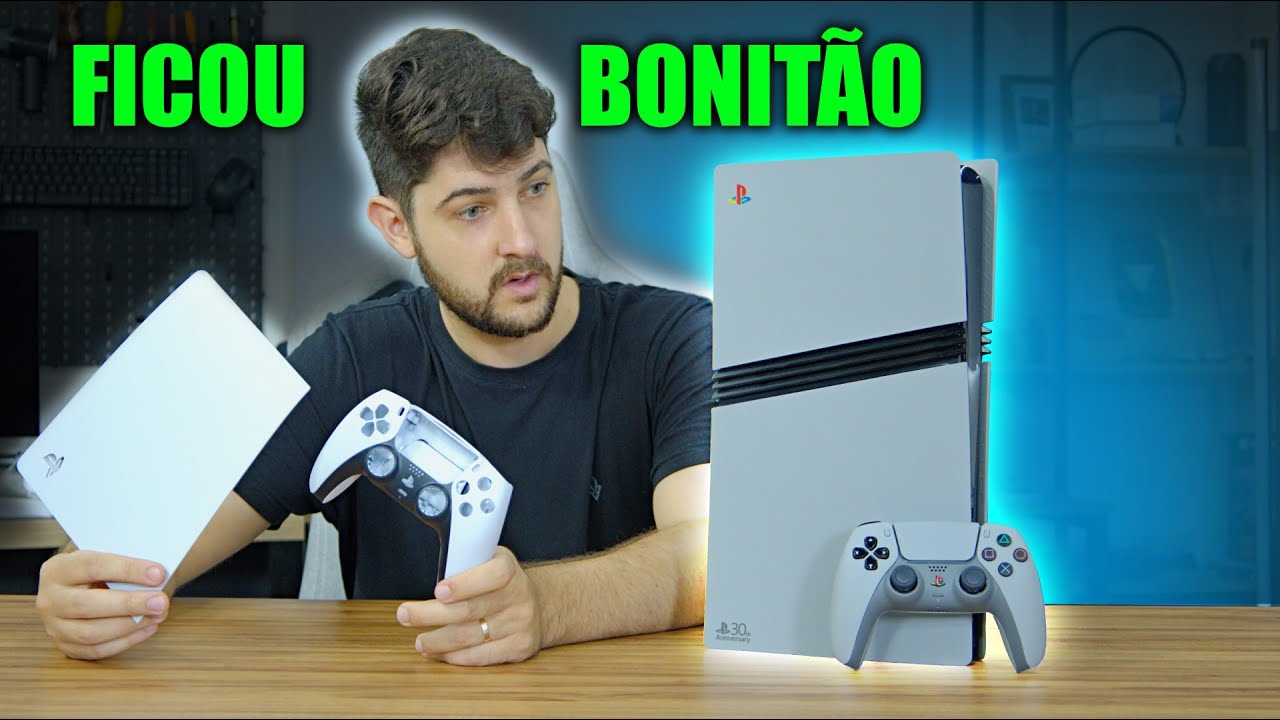 MODIFIQUEI MEU PS5 PRO PRA VERSÃO ESPECIAL DE 30 ANOS, FICOU MUITO SHOW!