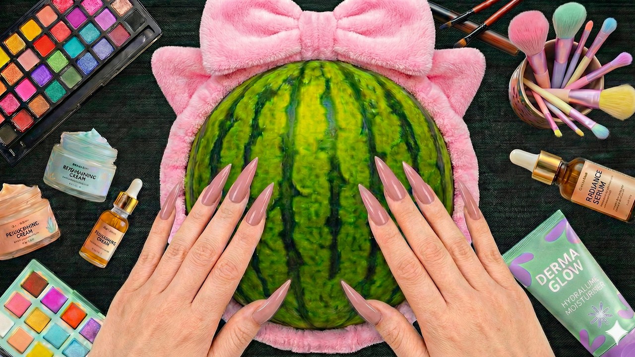 ASMR Makeup on Watermelon (No Talking)