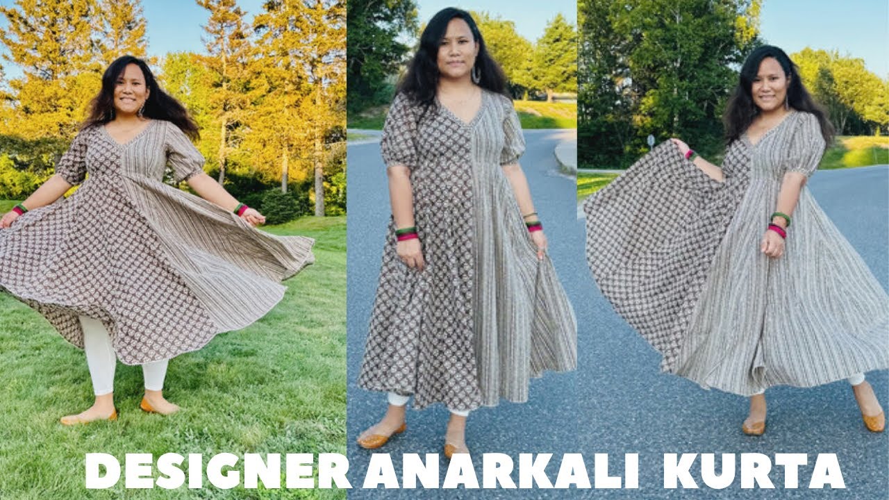 How to make designer Anarkali kurta/suit/dress | #rakhi special | Maina Thapa