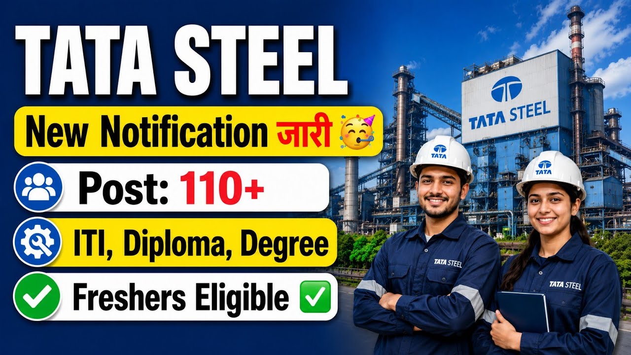 TATA STEEL New Recruitment 2026 Out 🔥 ITI, Diploma, Degree Freshers Eligible ✅ All India Apprentice