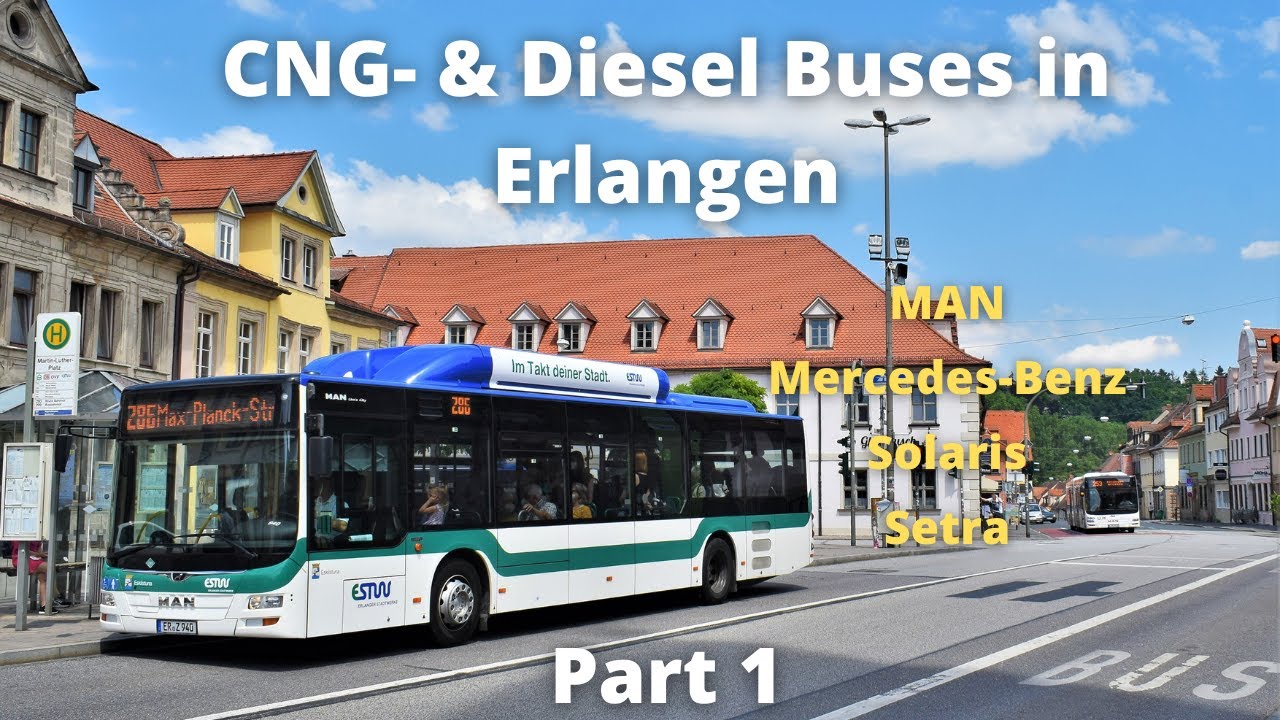 Compilation of Buses in Erlangen incl. MAN, MB, Solaris & Setra (Part 1)