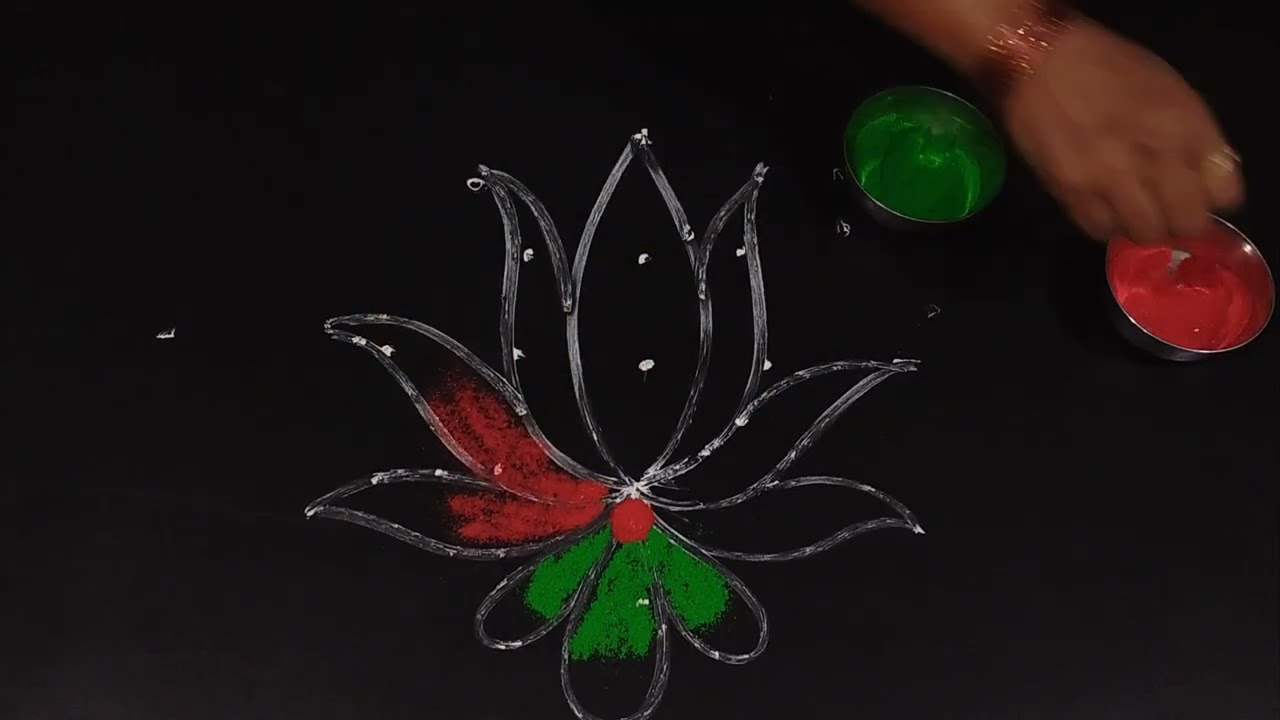Friday lotus flower rangoli designs🪷🪷Muggulu with dots,Daily kolam&rangoli,Lotus flower rangoli.