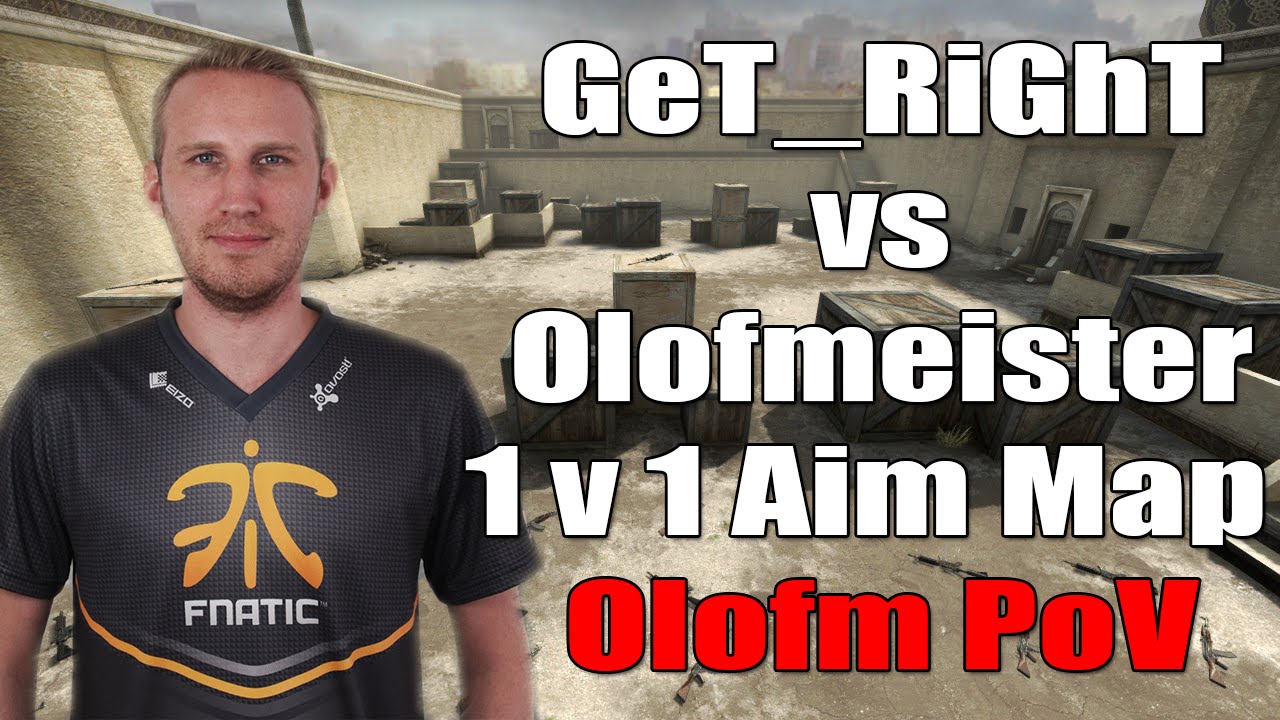 Fnatic Olofmeister vs NiP GeT_RiGhT 1v1 Aim Map (CS:GO Olofmeister's PoV)