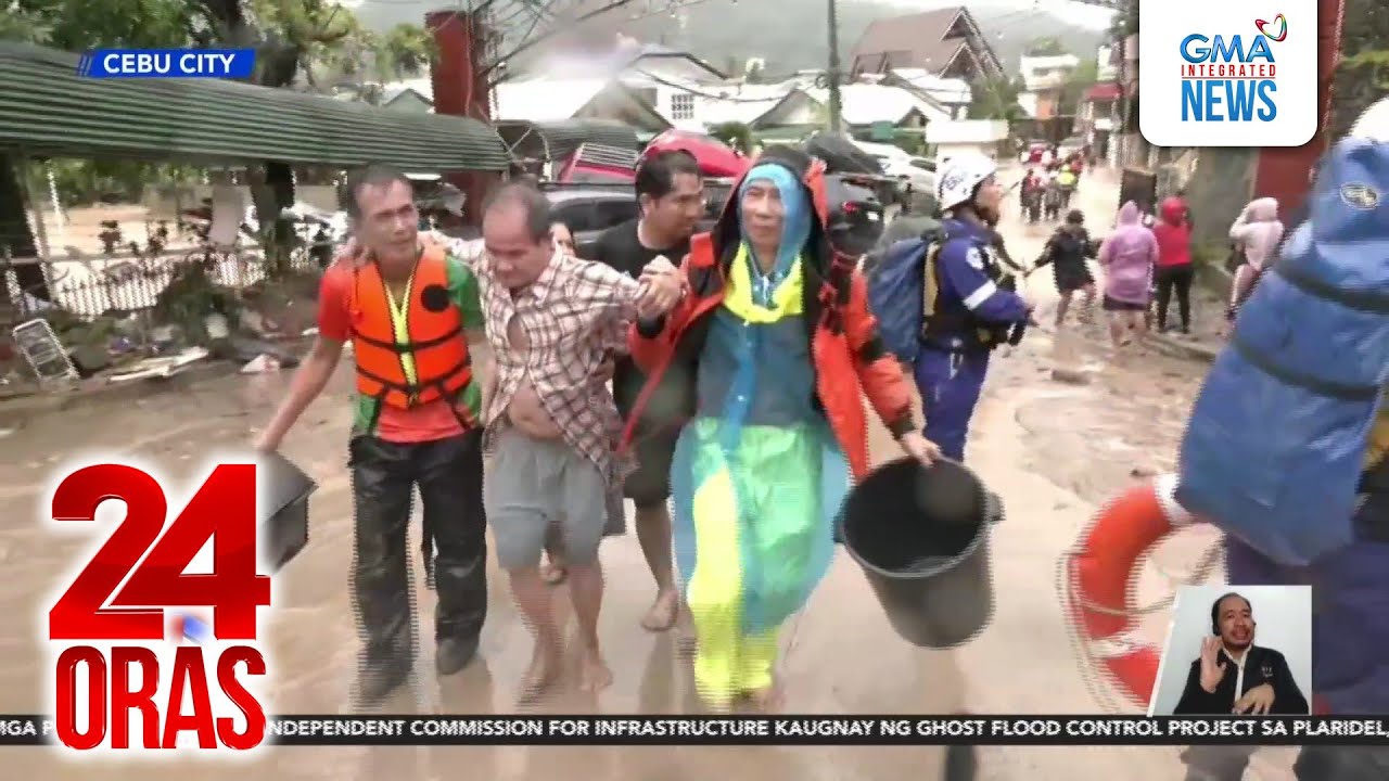Pag-apaw ng sapa, nagdulot ng lampas-taong baha; mga sasakyan, inanod; may stranded... | 24 Oras