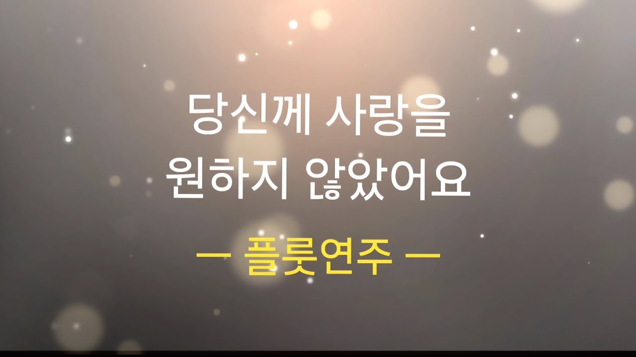 ❤당신께 사랑을 원하지 않았어요 ㅡ홍서범노래 플룻연주 가사포함ㅡ 10번 반복