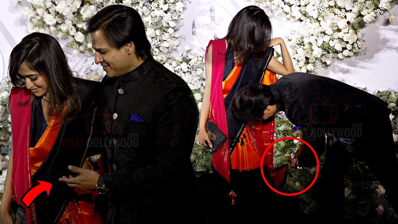 Vivek Oberoi CUTE Moment with wife Priyanka Alva at Sid Kiara Wedding Reception