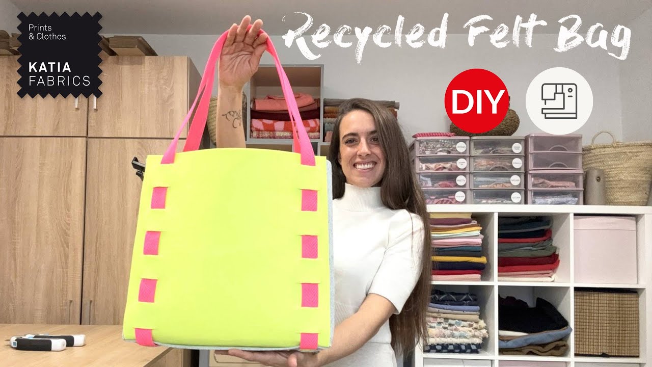 Bolso de Fieltro con cinta decorativa, original y sostenible ♻️✨