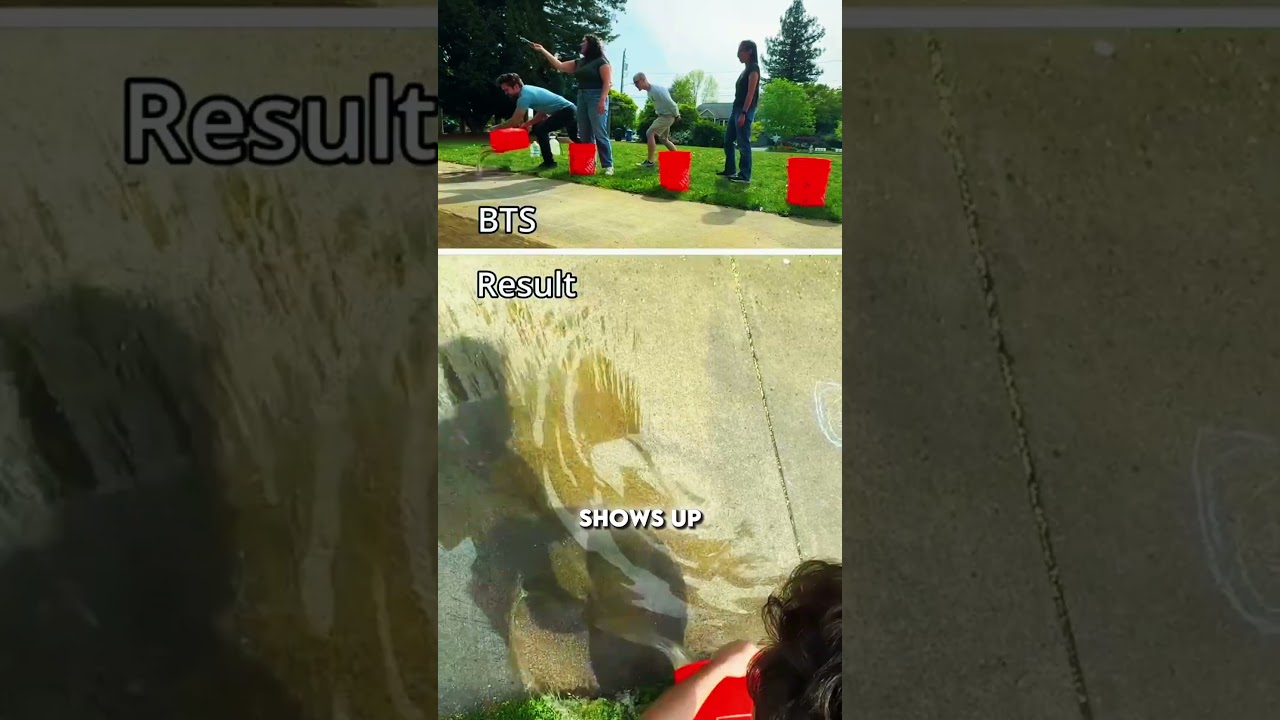 how water reveals hidden street paintings #shorts
