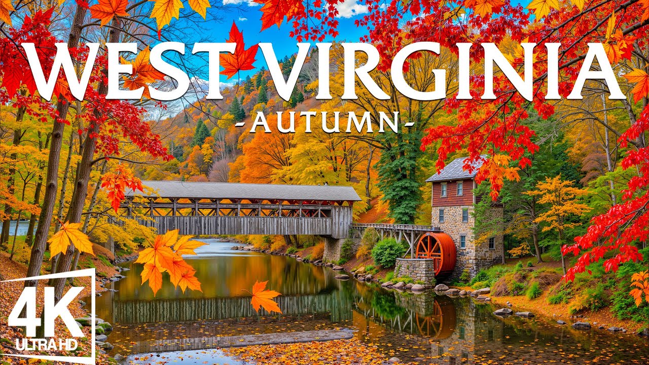 Autumn West Virginia 4K 🍁 Appalachian Peaks, Fiery Forests, Winding Rivers in Majestic Fall Scenery