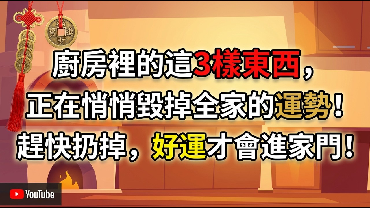 廚房裡的這3樣東西，正在悄悄毀掉全家的運勢！趕進扔掉，好運才會進家門！ #居家風水 #倪師 #磁場淨化 #開運智慧 #陽宅秘笈 #趨吉避凶 #改運 #處世之道