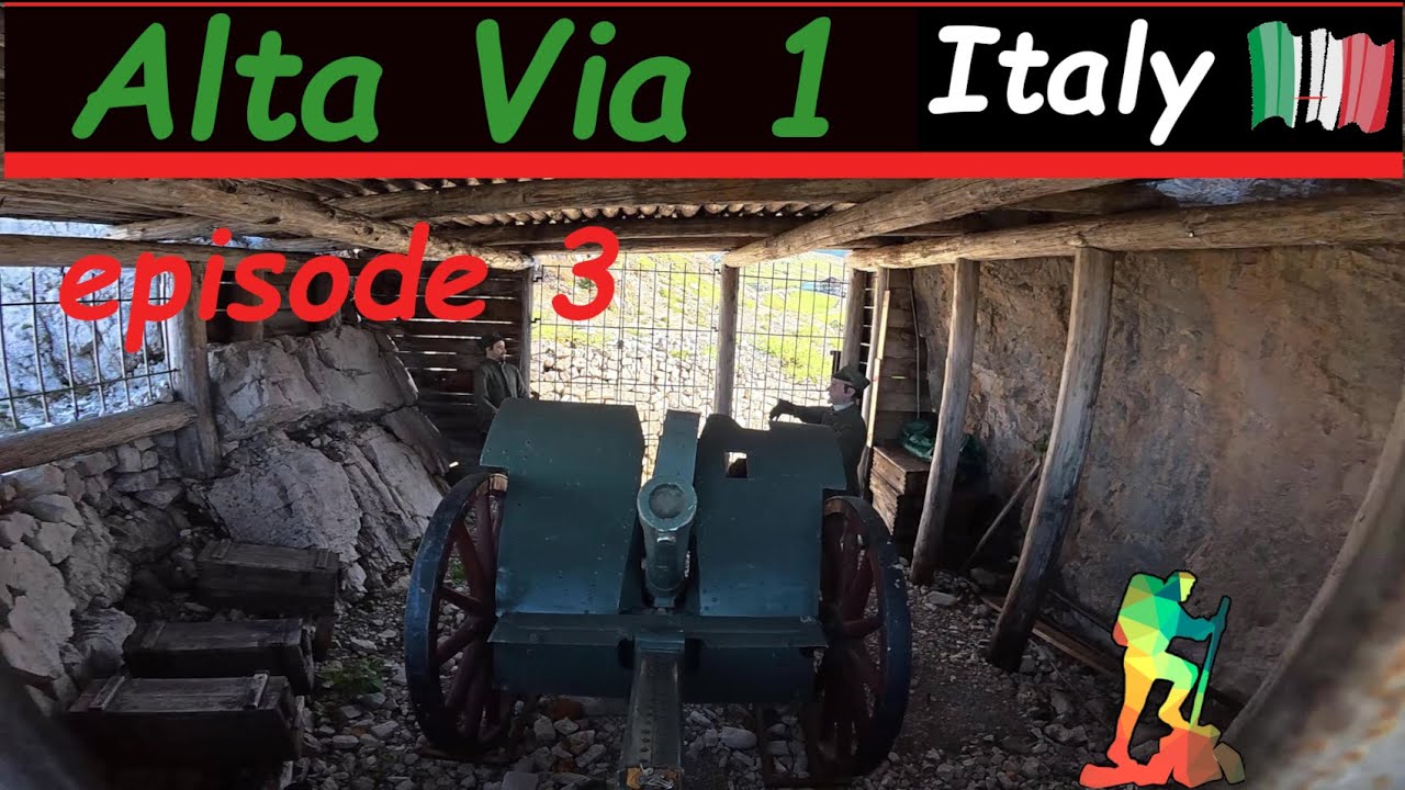 Alta Via 1 Hiking stage 3/8 Rifugio Scotoni to Rifugio Scoiattoli and WW 1 Historic Site.