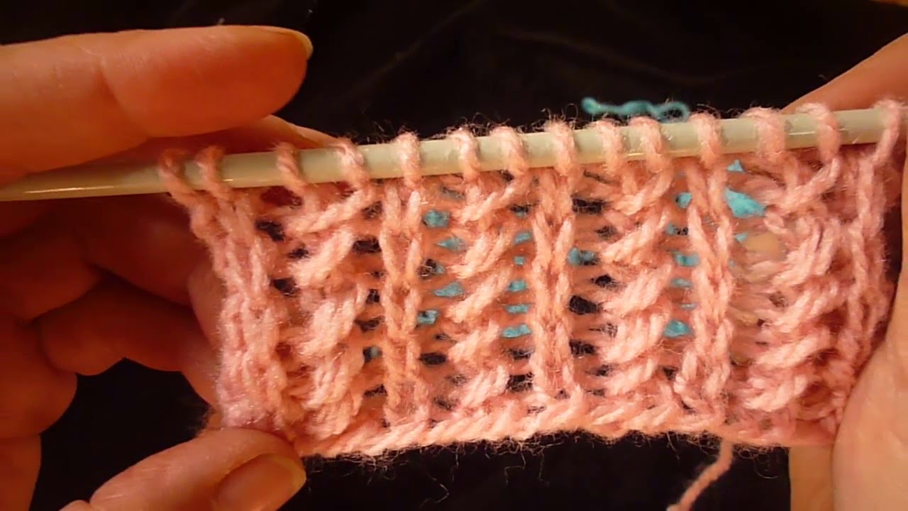 نقشة تريكو بالغرزة المسحوبة والسنبلة البارزة لا تخليها تفوتك اكتر من رووعة Knitting - Stitches