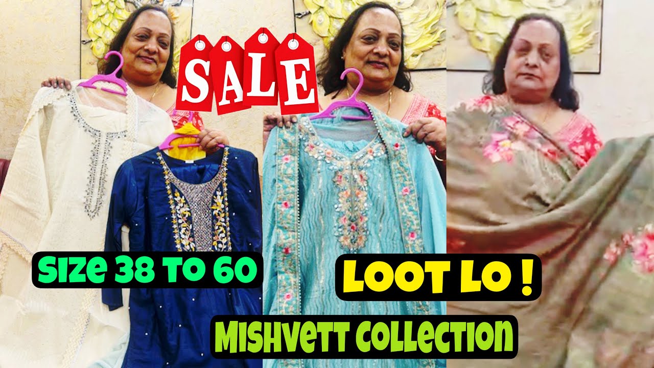SALE SALE SALE on PartyWear Suits, Sharara Set at Mishvett Collection. Sizes 38 to 60.