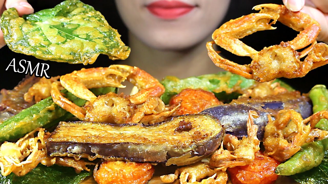 ASMR (KEPITING & SAYURAN GORENG) Fried Baby Soft Shell Crabs & Vegetable.