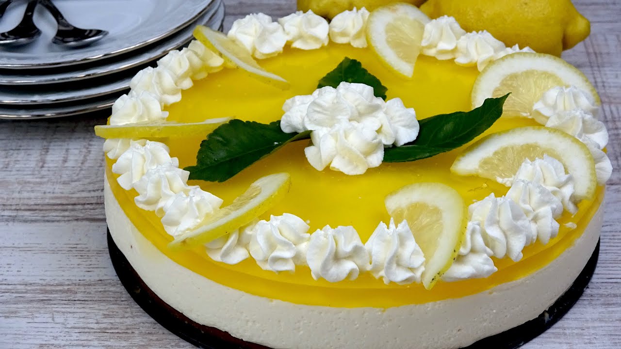TARTA DE LIMÓN Y QUESO, SIN HORNO! Fácil y Delicioso 🍋LEMON CAKE