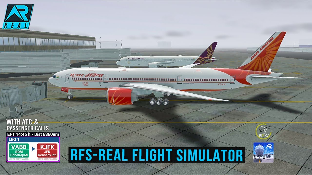 RFS - Real Flight Simulator- Mumbai to New York |Full Flight|B777-200LR||AirIndia||FullHD||RealRoute