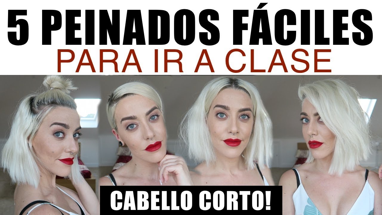 COMO PEINAR EL PELO CORTO BOB | PEINADOS FÁCILES Y RÁPIDOS SIN CALOR: Back to school