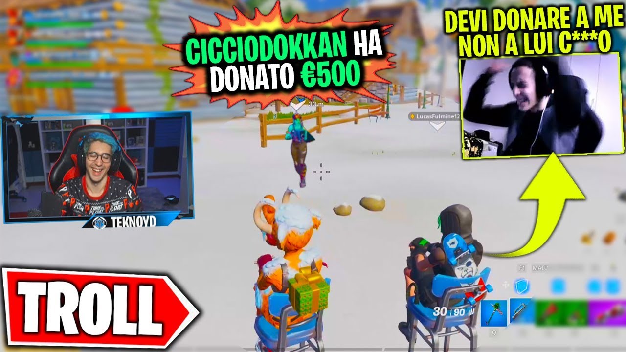 TROLLARE MON3Y facendomi DONARE SOLDl dai SUOI ISCRITTI su FORTNITE (FINITO MALE)
