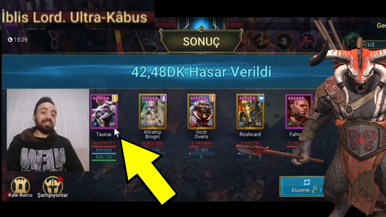 Taurus ve Kule ÖLÜMSÜZ Clan Boss Takımı | RAID: Shadow Legends Türkçe