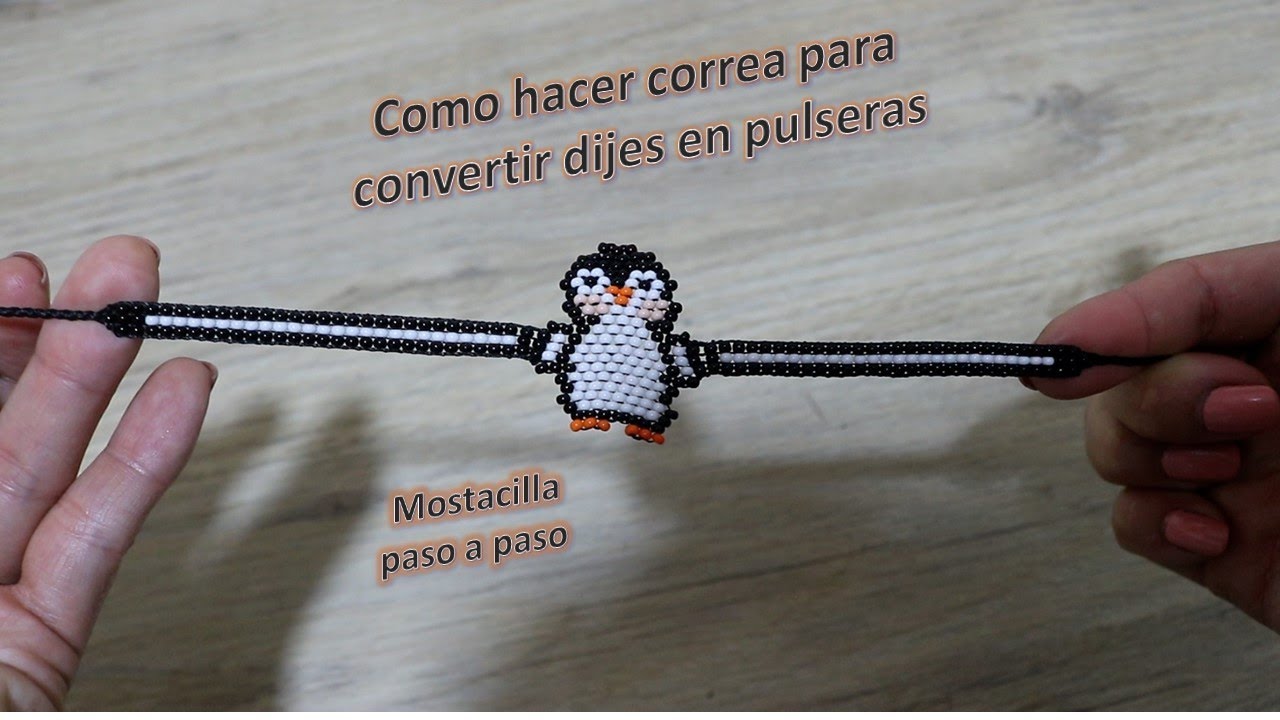 Como hacer la correíta para pulseras con dije en mostacilla (paso a paso) Aniara Sanarte