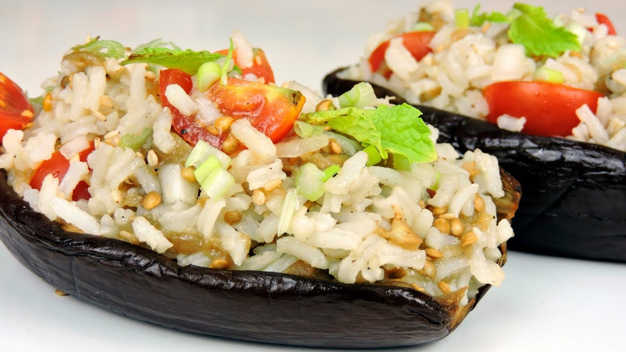 Berenjenas rellenas de arroz
