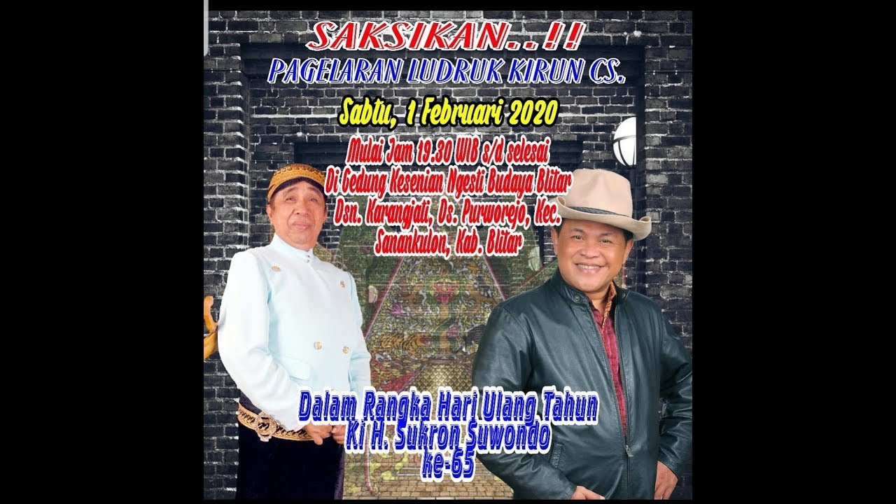 live. ludruk Padepokan Seni Kirun. (Warok Suromenggolo) BT. Dalang kangko & dalang Cahyo